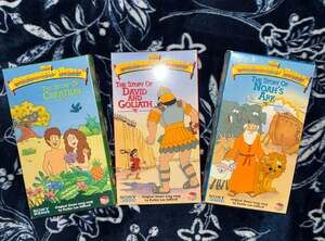 Vintage 1995 The Beginner's Bible animated children's VHS tapes by Sony Wonder